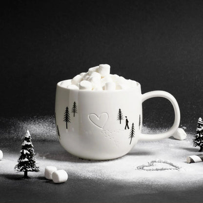 ASA Snow Tracks porseleinen beker hart in de sneeuw