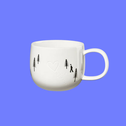 ASA Snow Tracks porseleinen beker hart in de sneeuw