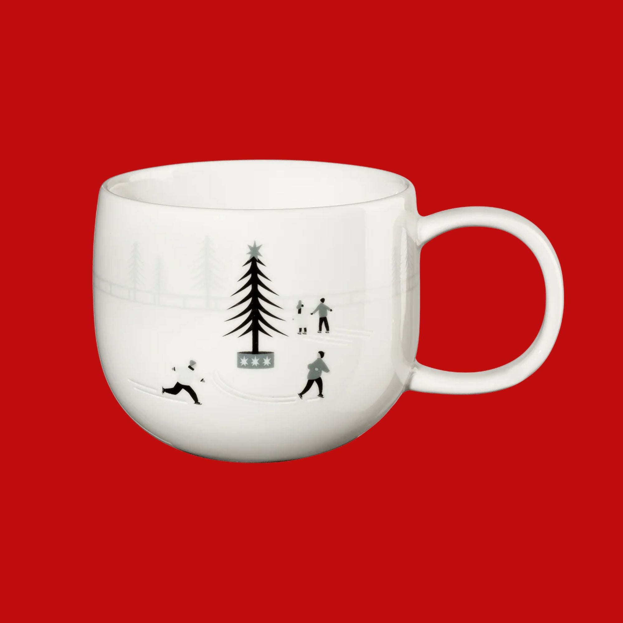 ASA Snow Tracks porseleinen beker schaatsers bij kerstboom