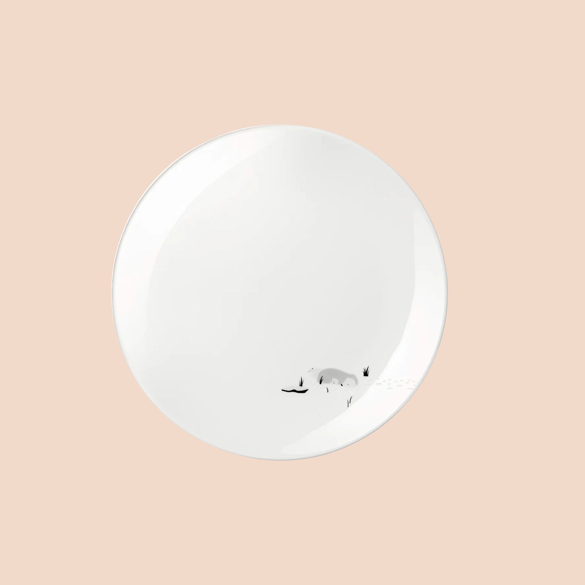 ASA Snow Tracks porseleinen ontbijtbordje Noordpool met ijsberen en sporen in de sneeuw