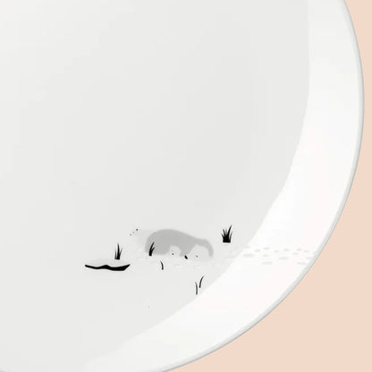 ASA Snow Tracks porseleinen ontbijtbordje Noordpool met ijsberen en sporen in de sneeuw