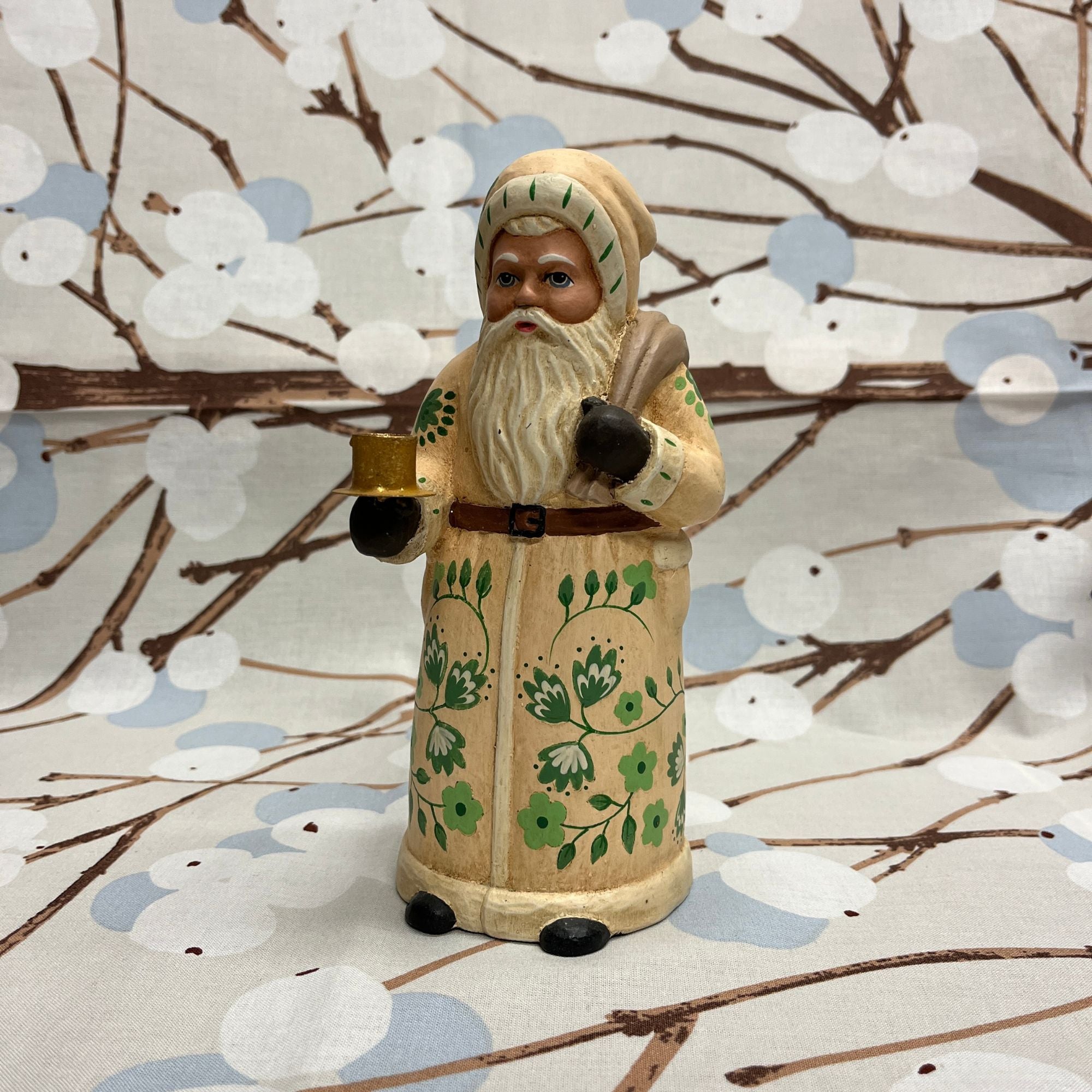 Bungalow KERST Kerstmannen: in groene jas / in crème met kandelaar