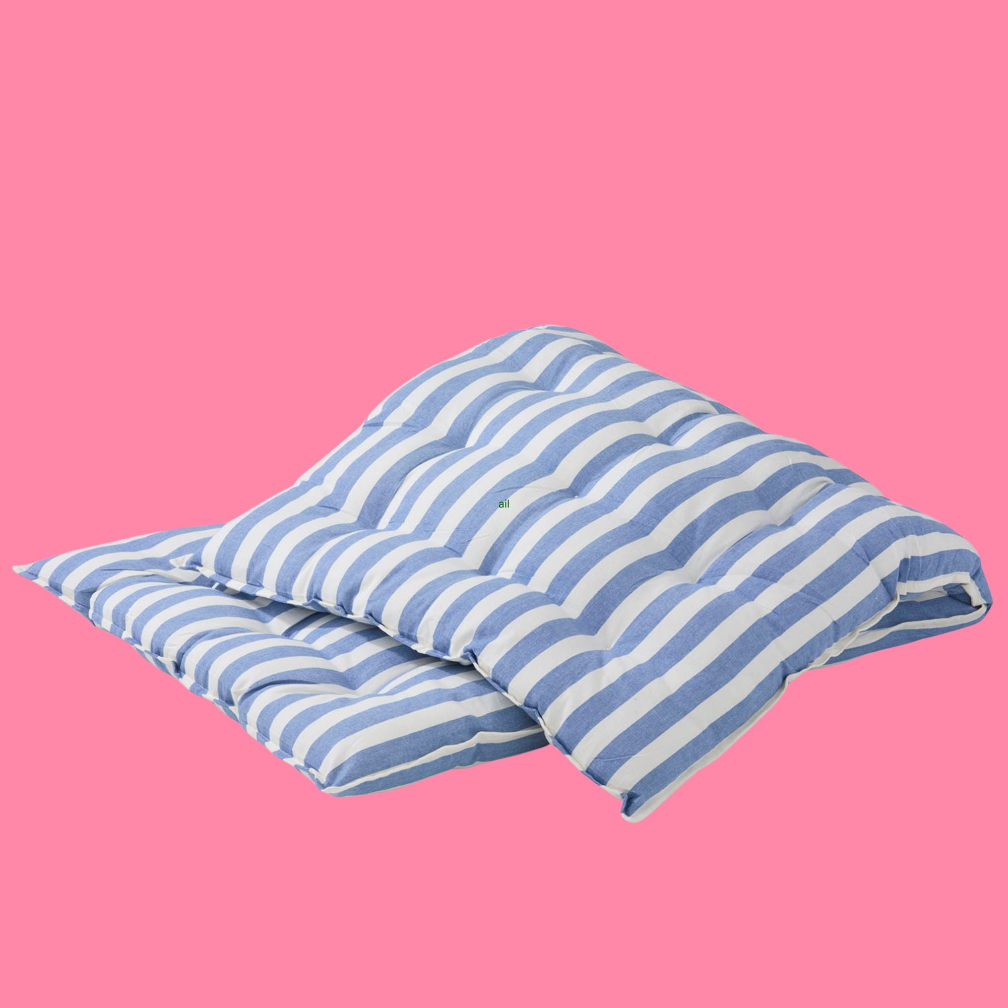 Bungalow blauw-wit gestreept matras Roma Azur | 85 x 200 x 7 cm