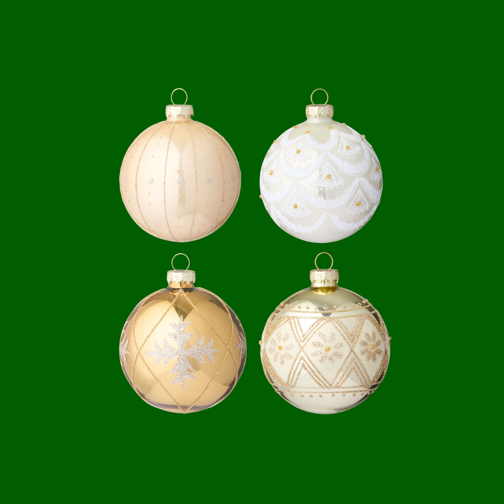 Bungalow KERST kerstballen Seraphim Goud Ø8 cm doosje van 4 stuks
