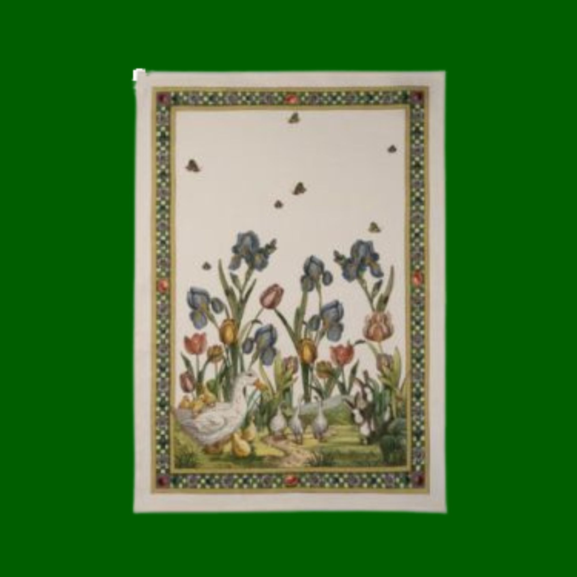 Bunny garden linen tea towels Tessitura Toscana Telerie, 2 variants | 50 x 70 cm