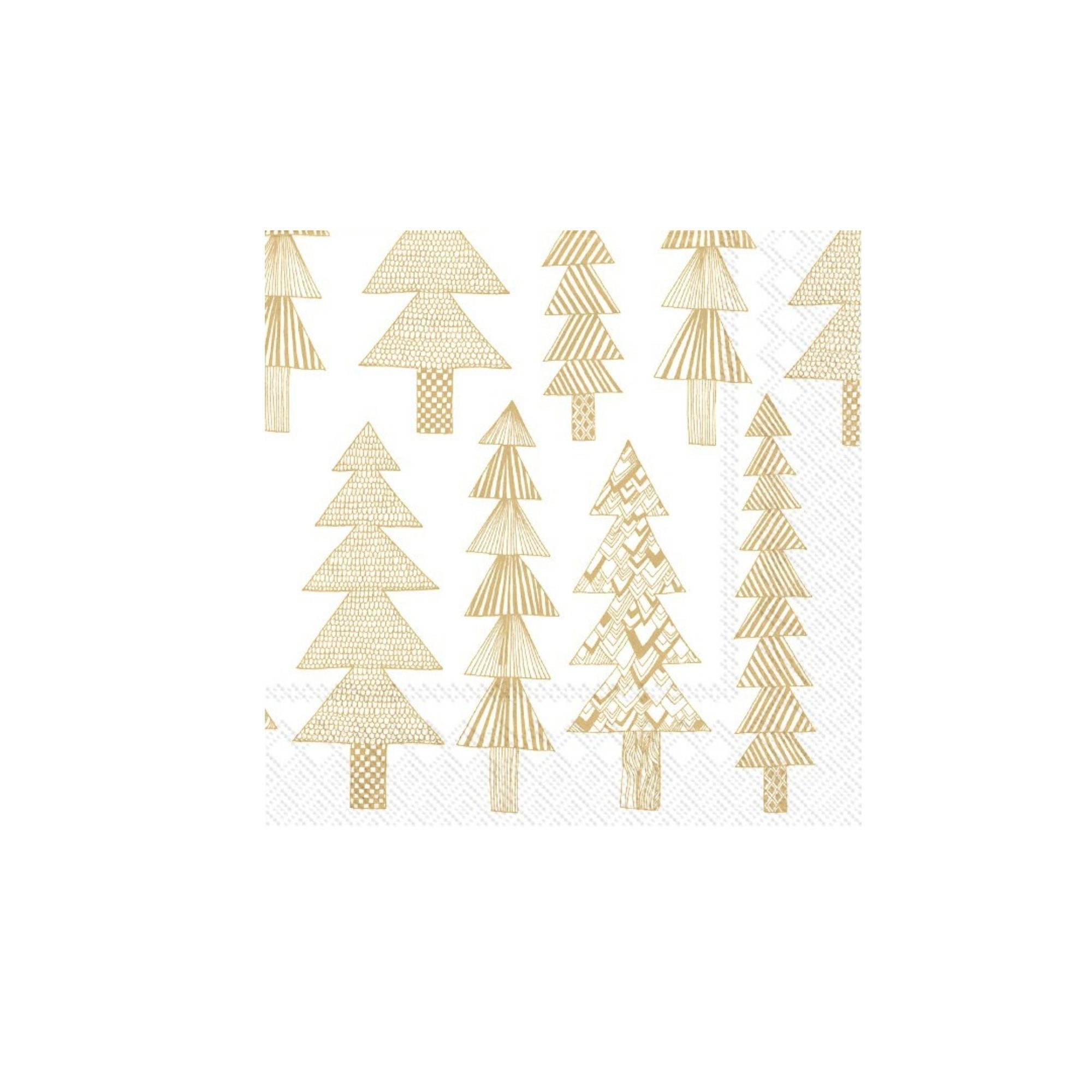 Marimekko x Ihr KERST papieren servetten Kuusikossa goud 33 x 33 cm pakje van 20 servetten