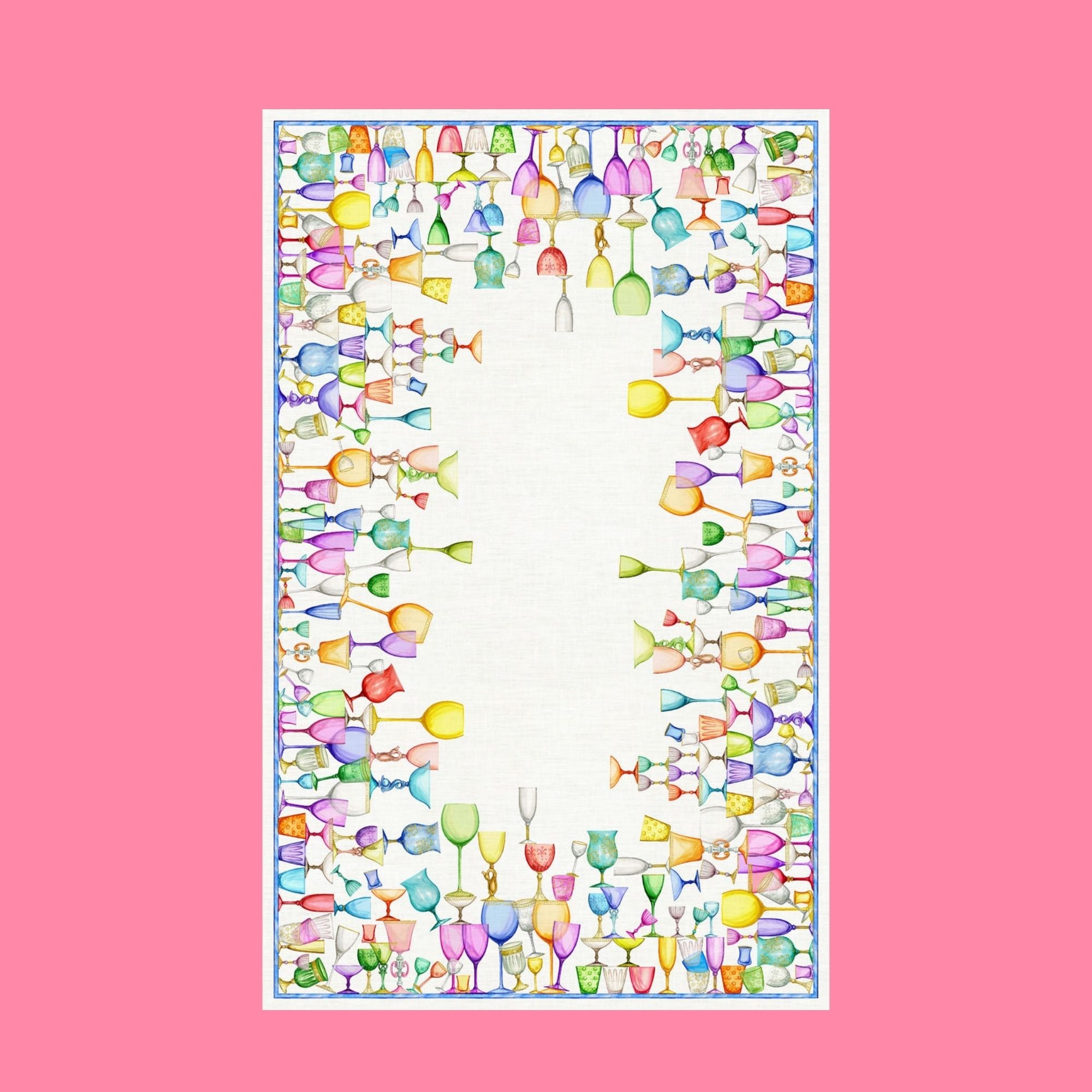 Crystal linnen tafelkleden met heel veel gekleurde kristallen glazen, kies je formaat