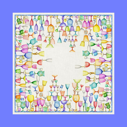 Crystal linnen tafelkleden met heel veel gekleurde kristallen glazen, kies je formaat