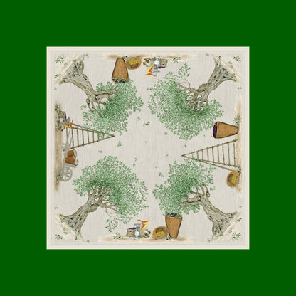 D.O.P. linnen tafelkleden en loper met olijfbomen, kies je formaat