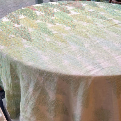 XXXL Stof (3 meter breed) voor Kersttafelkleed Fairy Trees, per 50 cm