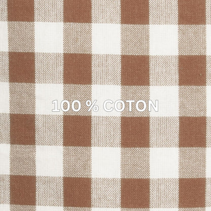 Gingham tafelkleed geruit in 7 kleuren (zwart, blauw, rood, cognac, roze, olijfgroen en taupe) kies uit: 150 x 300 en 150 x 250