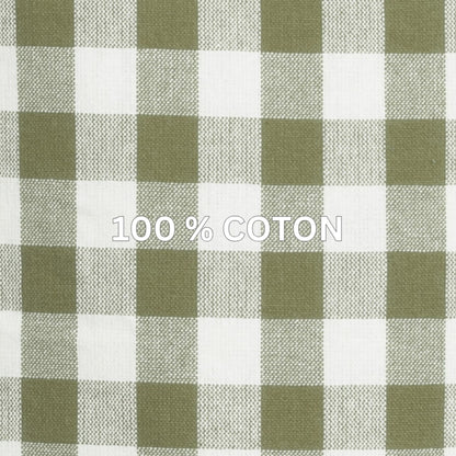 Gingham tafelkleed geruit in 7 kleuren (zwart, blauw, rood, cognac, roze, olijfgroen en taupe) kies uit: 150 x 300 en 150 x 250