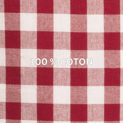 Gingham tafelkleed geruit in 7 kleuren (zwart, blauw, rood, cognac, roze, olijfgroen en taupe) kies uit: 150 x 300 en 150 x 250