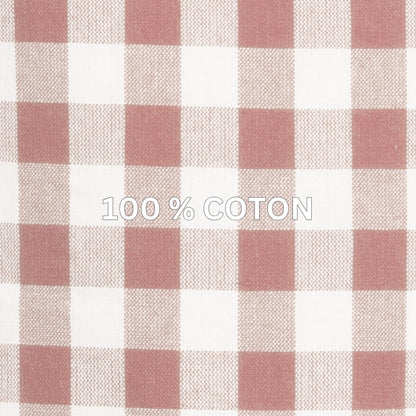 Gingham tafelkleed geruit in 7 kleuren (zwart, blauw, rood, cognac, roze, olijfgroen en taupe) kies uit: 150 x 300 en 150 x 250