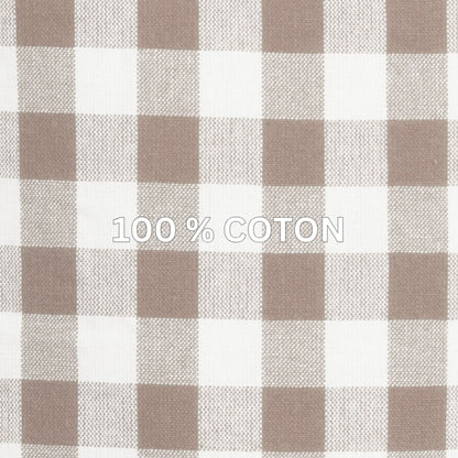 Gingham tafelkleed geruit in 7 kleuren (zwart, blauw, rood, cognac, roze, olijfgroen en taupe) kies uit: 150 x 300 en 150 x 250