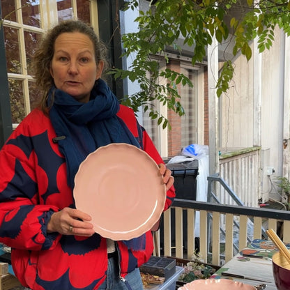 Gresnovo Moove aardewerken dinerborden met geschubt randje in heel veel kleuren| Ø29 cm x 3,5 cm