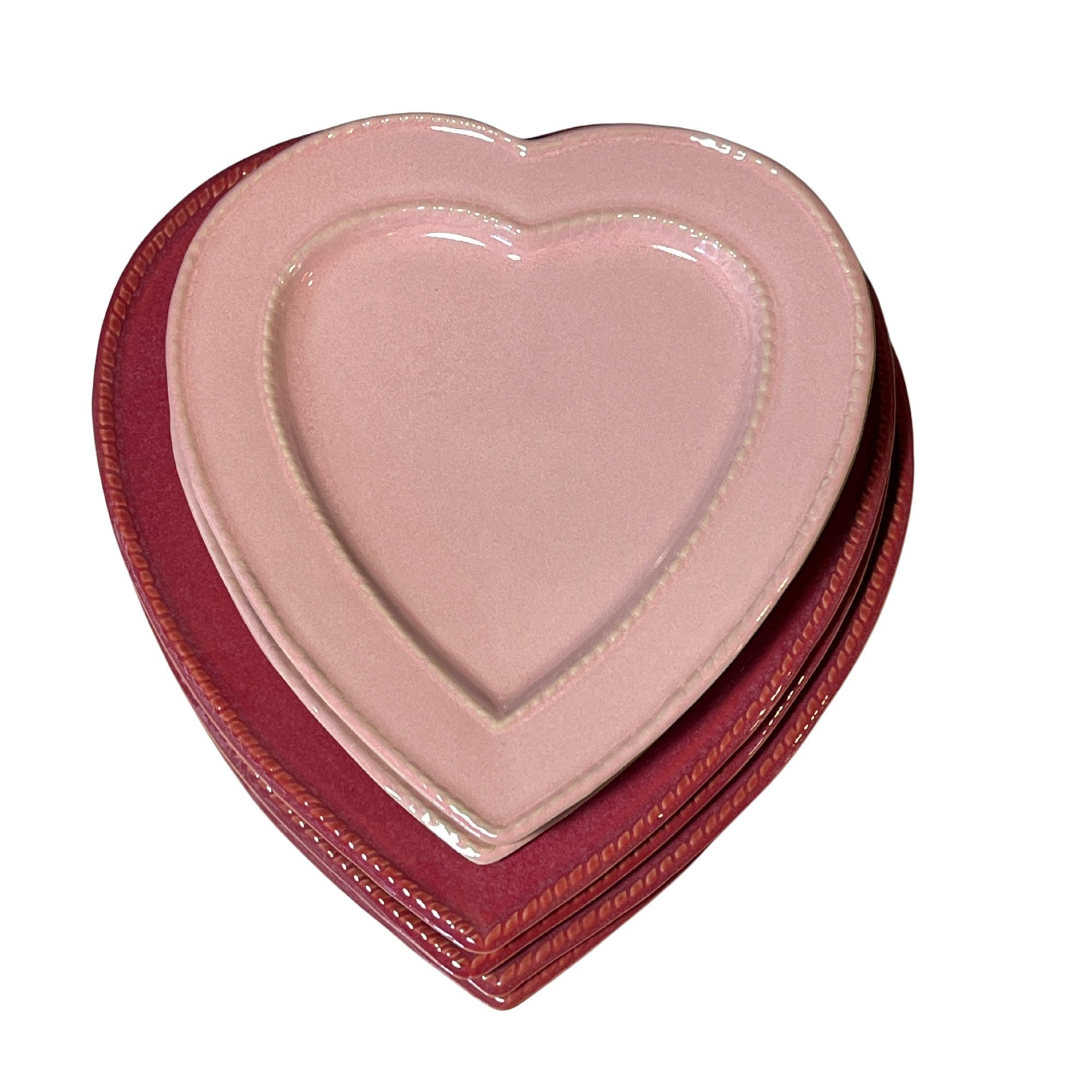 Gresnovo hartvormig bordje zachtrood (rouge cendré) of rose (rose fondant)