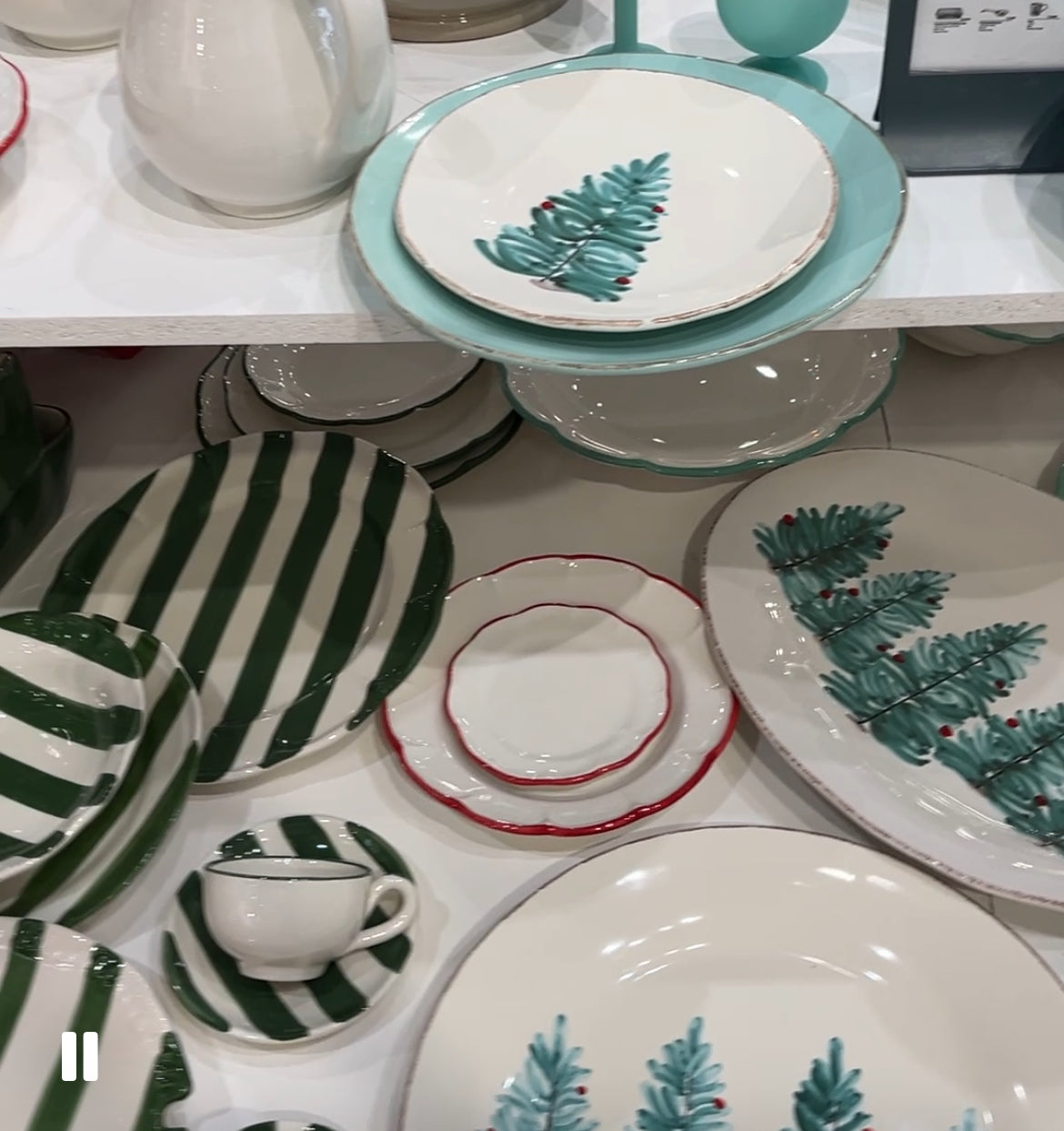 Arcucci Cortina dinerbord Ø 29 cm met handgeschilderde kerstbomen