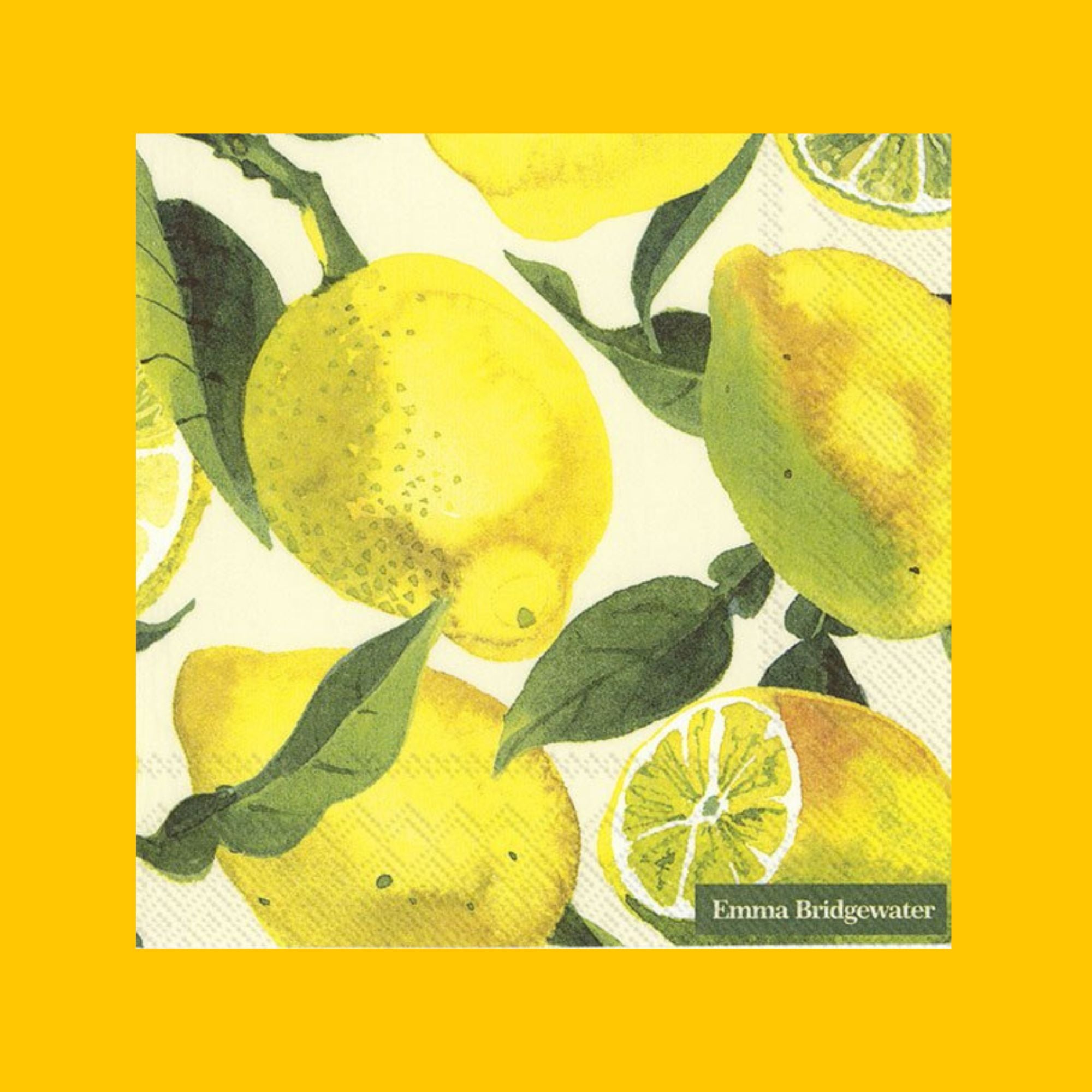 Ihr Emma Bridgewater Lemons lunchservetten met citroenen | 33 x 33 cm, 20 stuks
