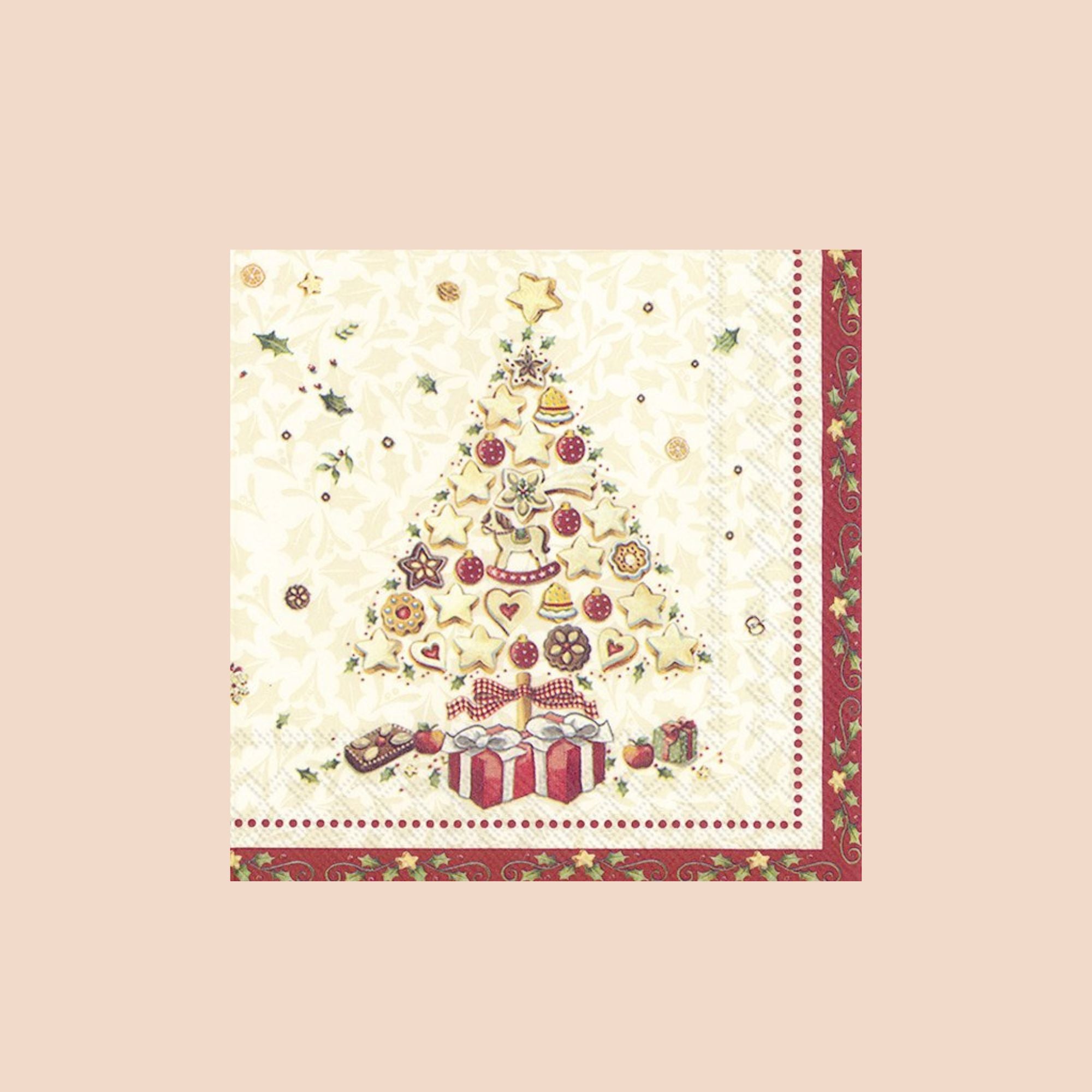 Christmas Bakery Tree, Villeroy & Boch x Ihr, papieren cocktail servetten, 20 stuks