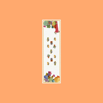 Kactus linnen tafelloper en tafelkleden met bloeiende cactussen, kies je formaat