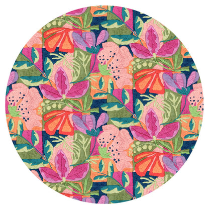 Katoenen tafelkleed Kiriku met 'geborduurde bloemen', kies je formaat (ook rond en als tafelloper)