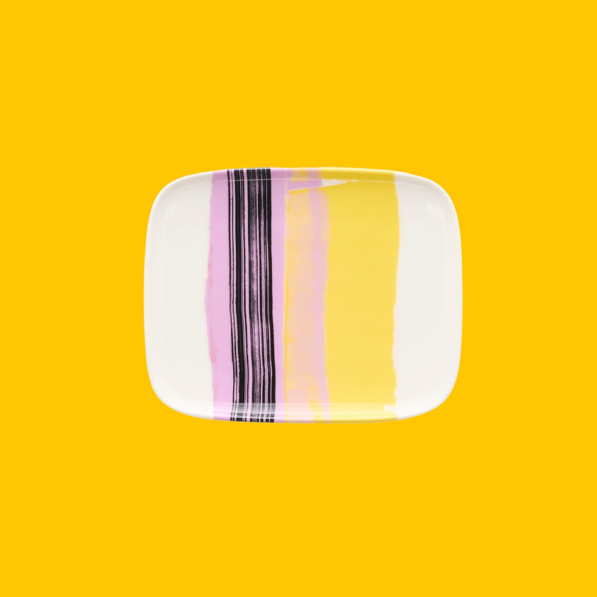 Marimekko klein snackbordje Oiva Daily Variations geel en lila | 12 x 15 cm