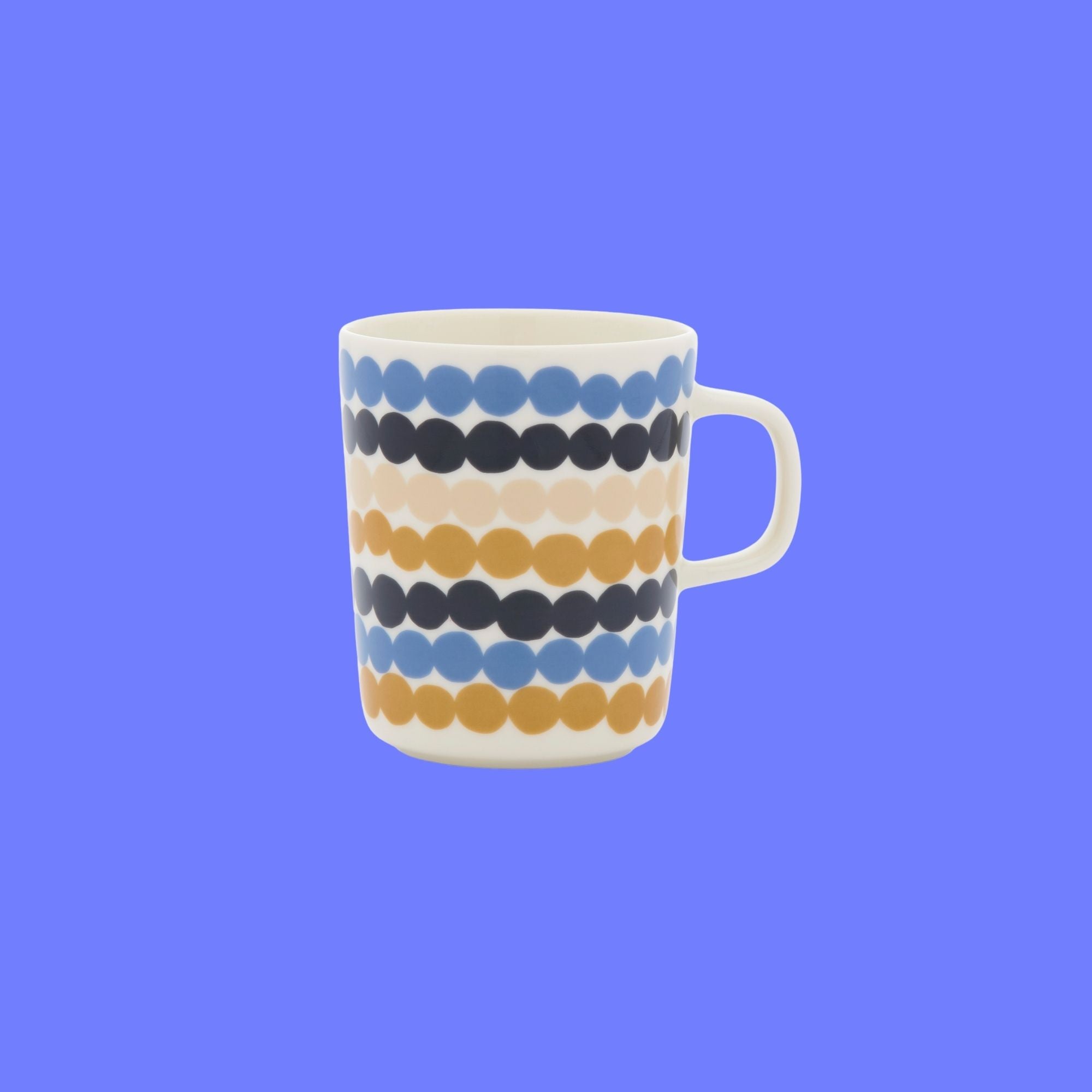 Marimekko Siirtolapuutarha mok blauw-beige gestipt | 2,5 dl