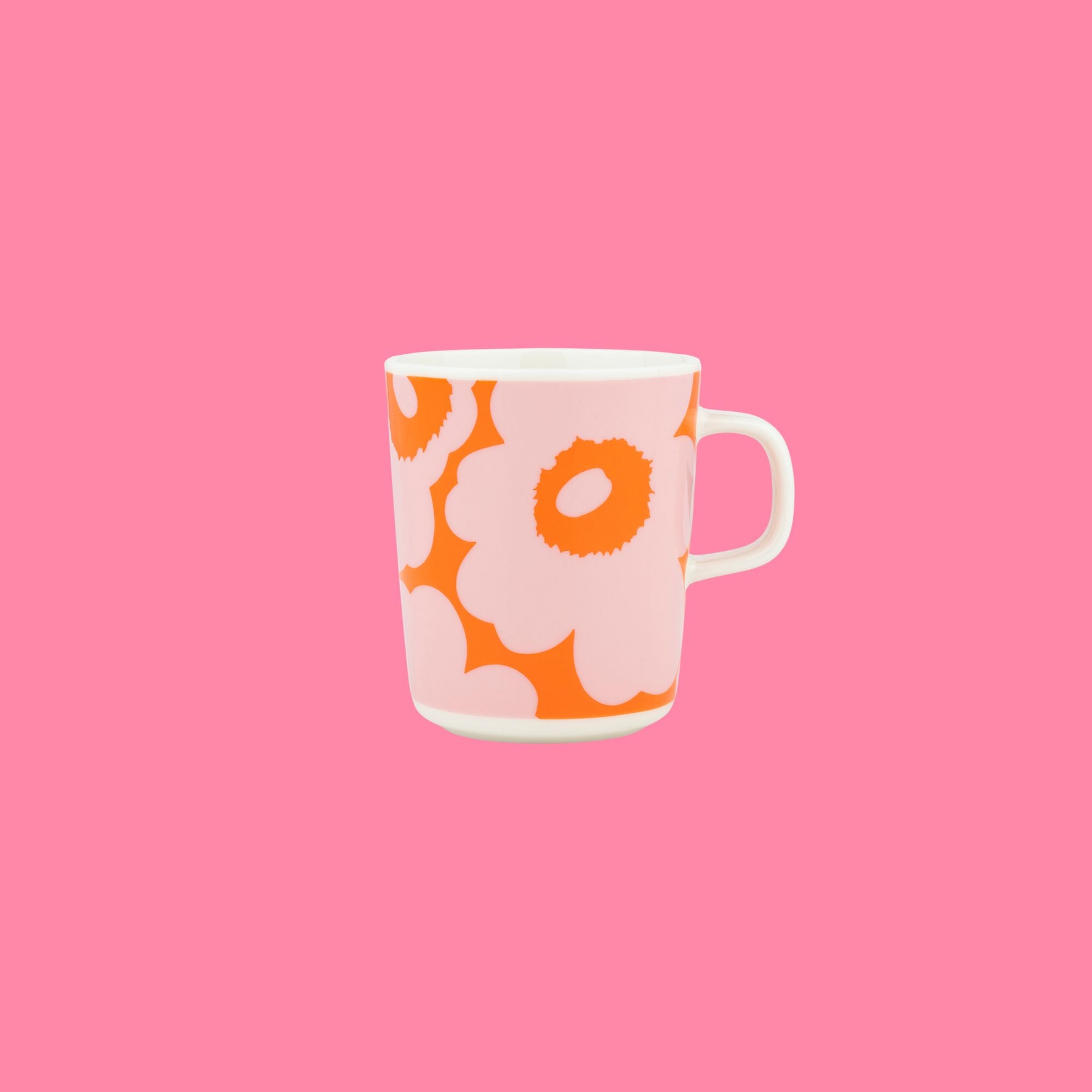 Marimekko mok Oiva Unikko roze en oranje | 2,5 dl