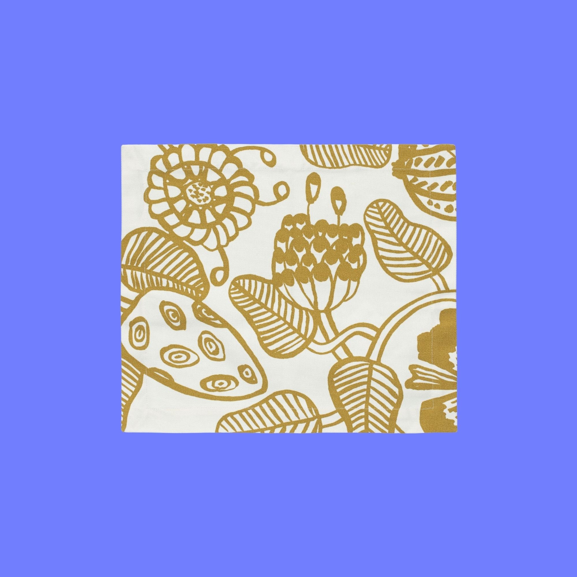 Limited edition Marimekko placemats Tiara goud (okergeel) op dik canvas | 35 x 40 cm