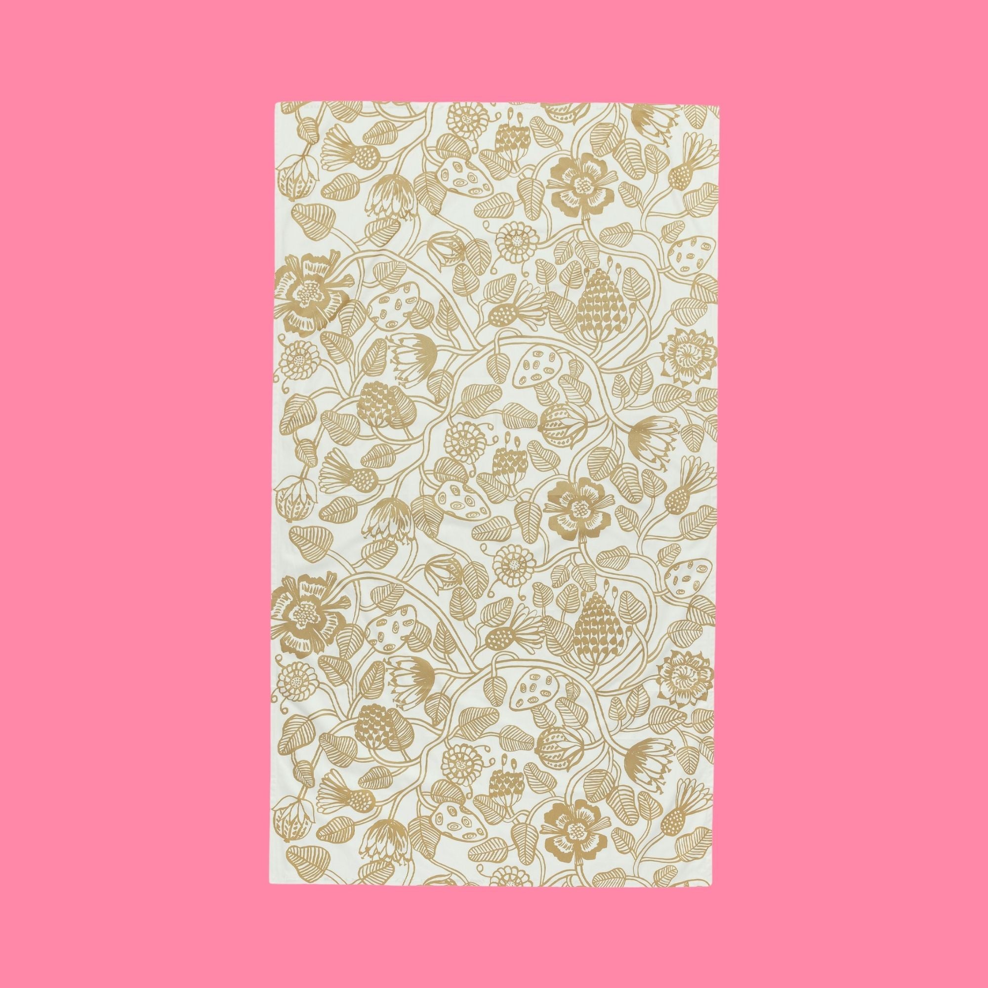 Marimekko Tiara tafelkleed met gouden print | 135 x 250 cm