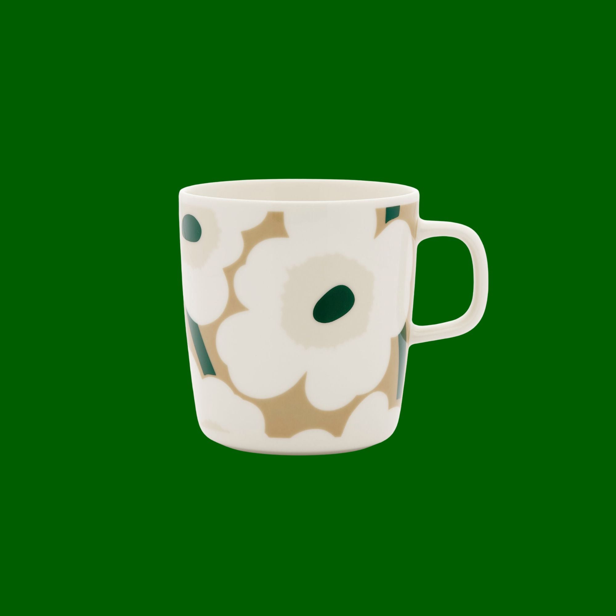 Marimekko Tasse Oiva Unikko weiß-beige-grün | 4 dl