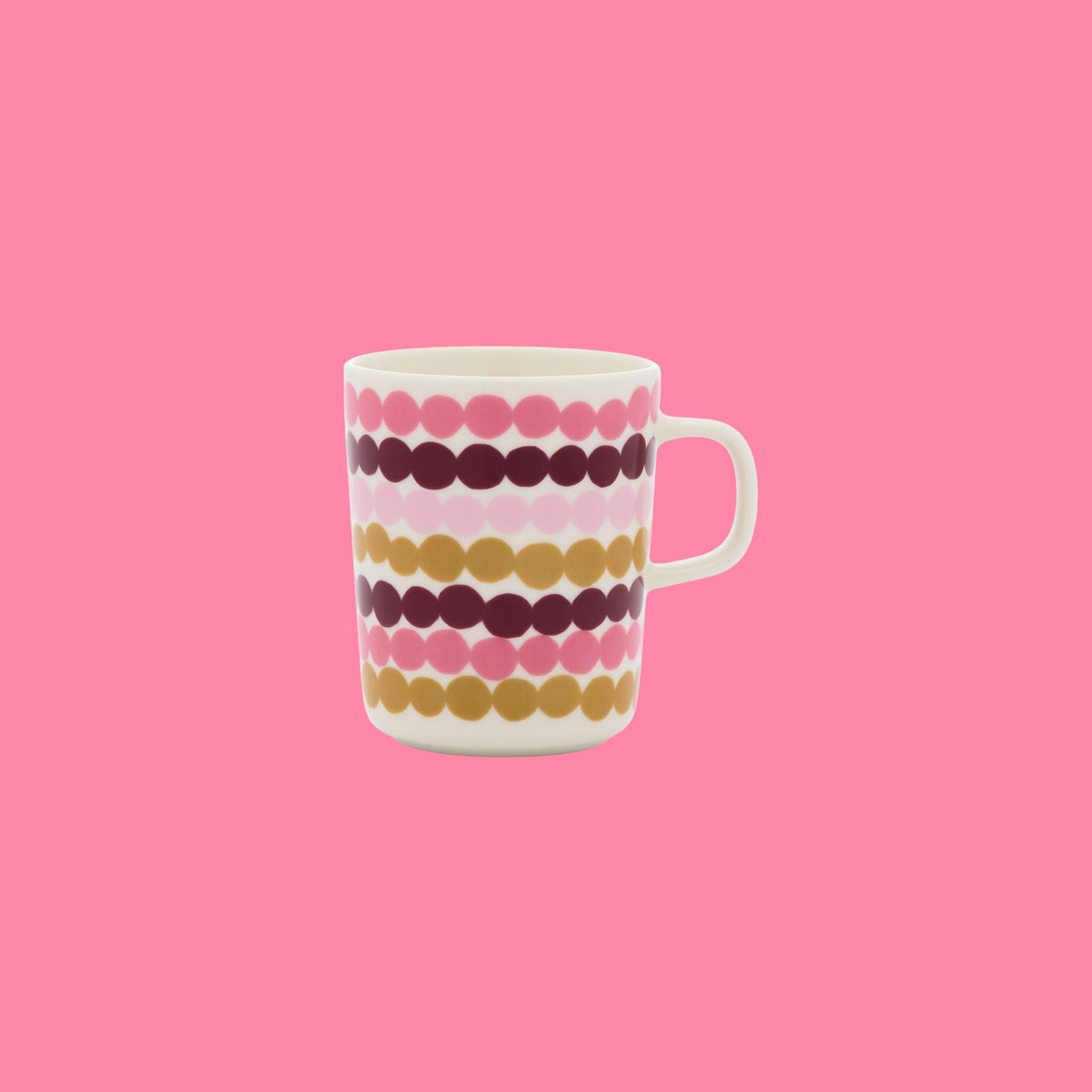 Marimekko Siirtolapuutarha mok blauw-beige / roze-beige gestipt | 2,5 dl