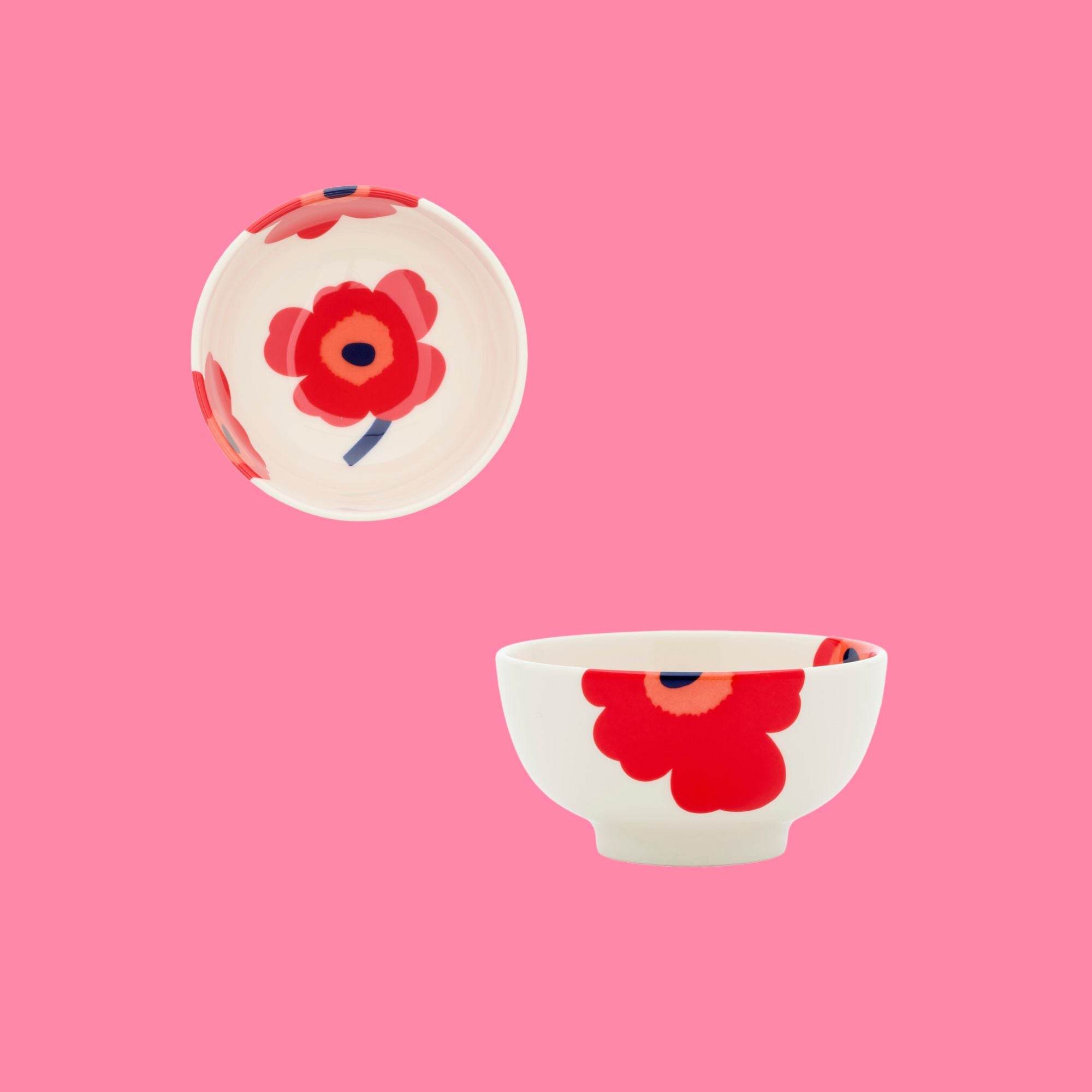 Marimekko Oiva schaaltje Unikko Kulho wit-rood | 3 dl
