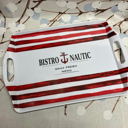 La Côte rood wit gestreept rechthoekig dienblad 45 x 30 cm kies uit 2 varianten