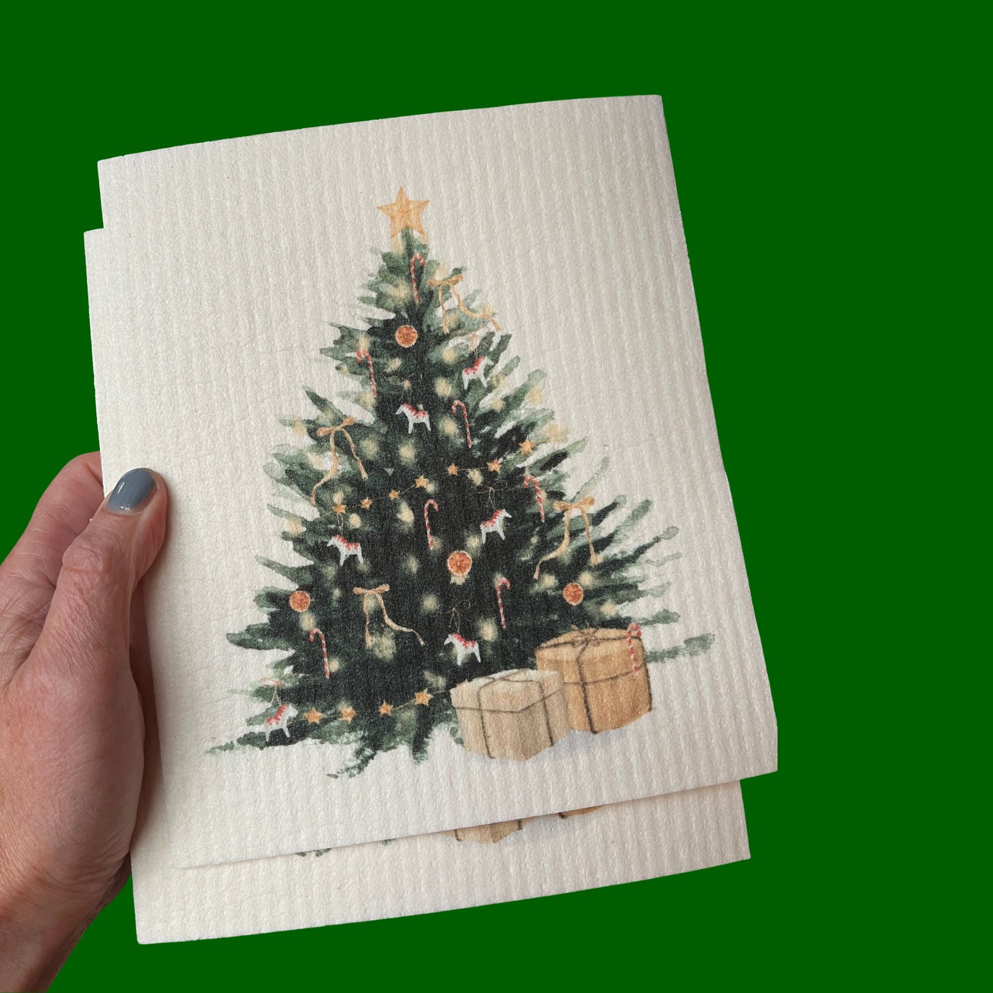 Vaatdoekje met kerstboom, 100% biologisch afbreekbaar, More Joy Home
