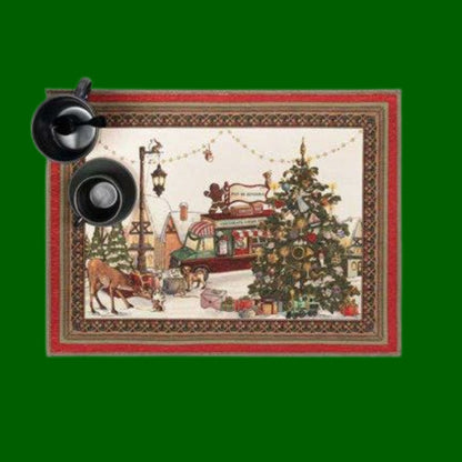 Natalis Christmas tablecloth, with Rudy's, dogs etc runner and napkins, linen, choose your size