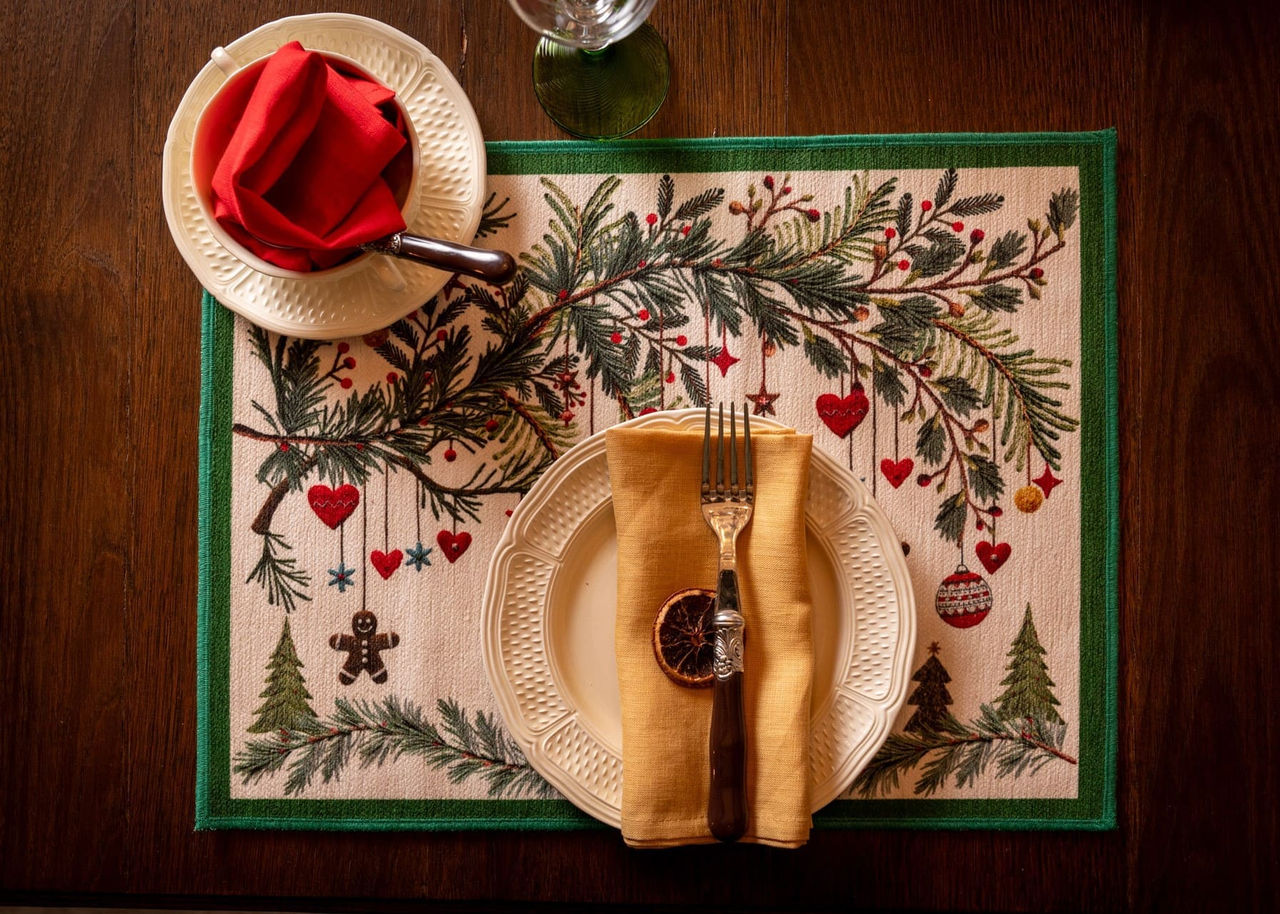 Placemats Rudy, MyMat kerstplacemats, set van 2 in een tasje