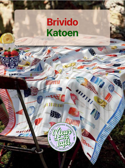 Custom-made (XL) tablecloth Jelly with underwater world, per half meter