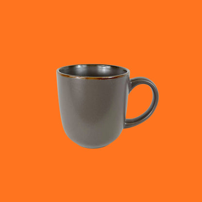 Siaki servies Mat met bronzen rand mokken. Taupe, donkerblauw, zwart of petrol