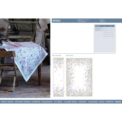 Spigo linnen tafelkleden en loper met lavendel, kies je formaat