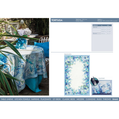 Tortuga linnen tafelkleden met schildpadden en vissen, kies je formaat