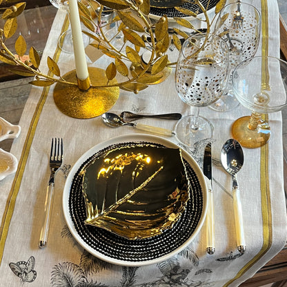 Tantra linnen tafelkleden en loper met tijger, olifant, Indiase paleizen en palmen, kies je formaat