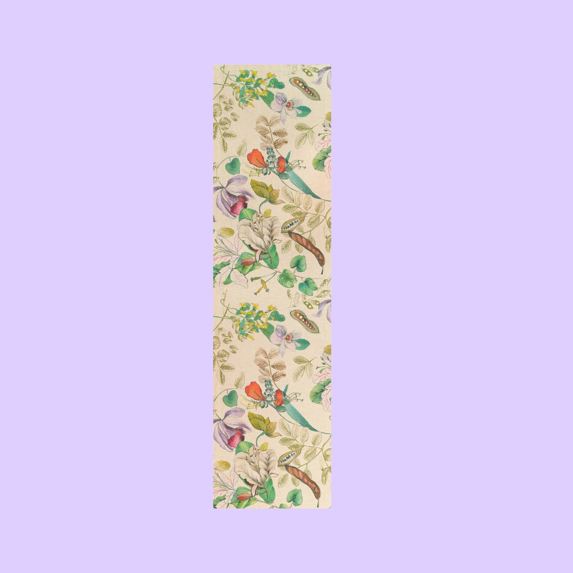 Tafelkleed Carrube, botanische print op ongebleekt linnen-katoen, kies je formaat (ook in rond en tafelloper)
