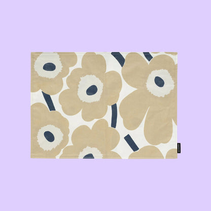 Marimekko afneembare placemats Unikko rood / beige / zwart | 31 x 42 cm