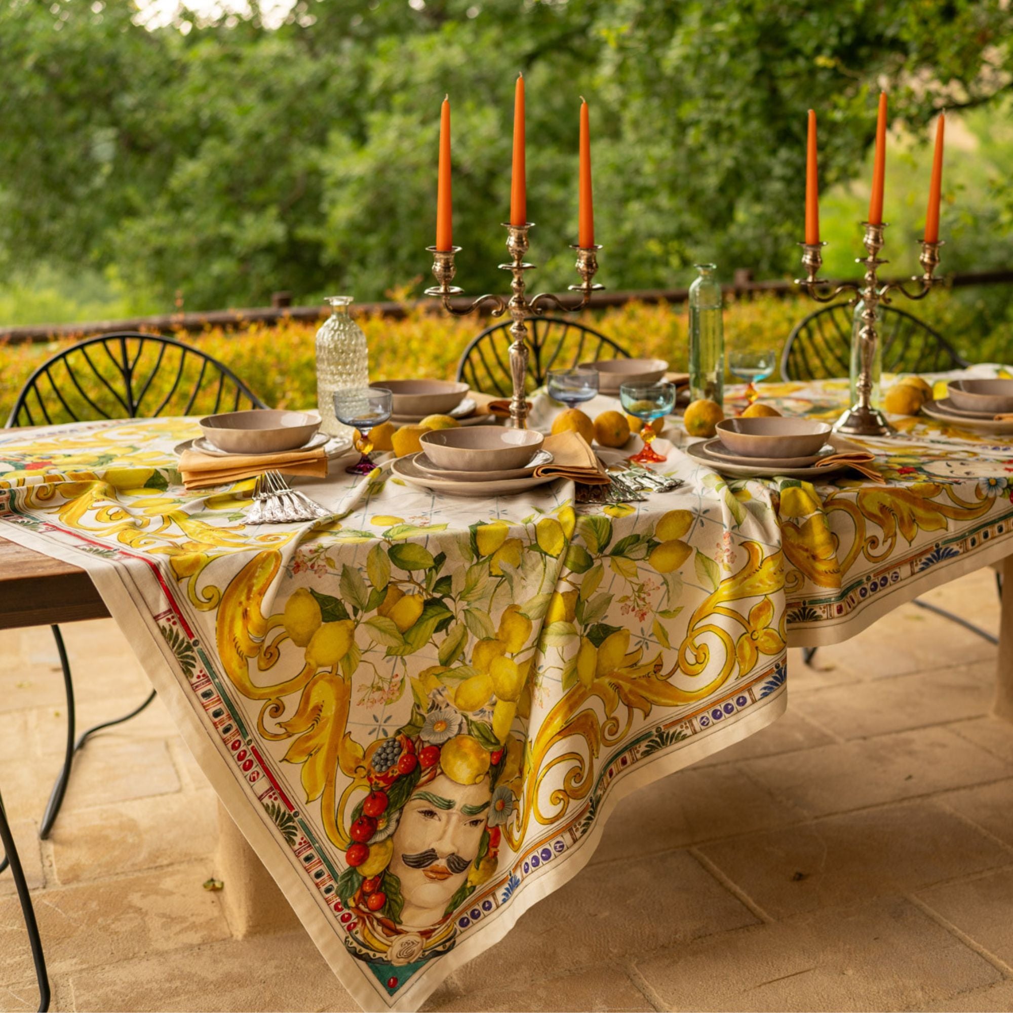 Zagara Tischdecke und Tischläufer, sizilianischer Stil, Größe wählbar