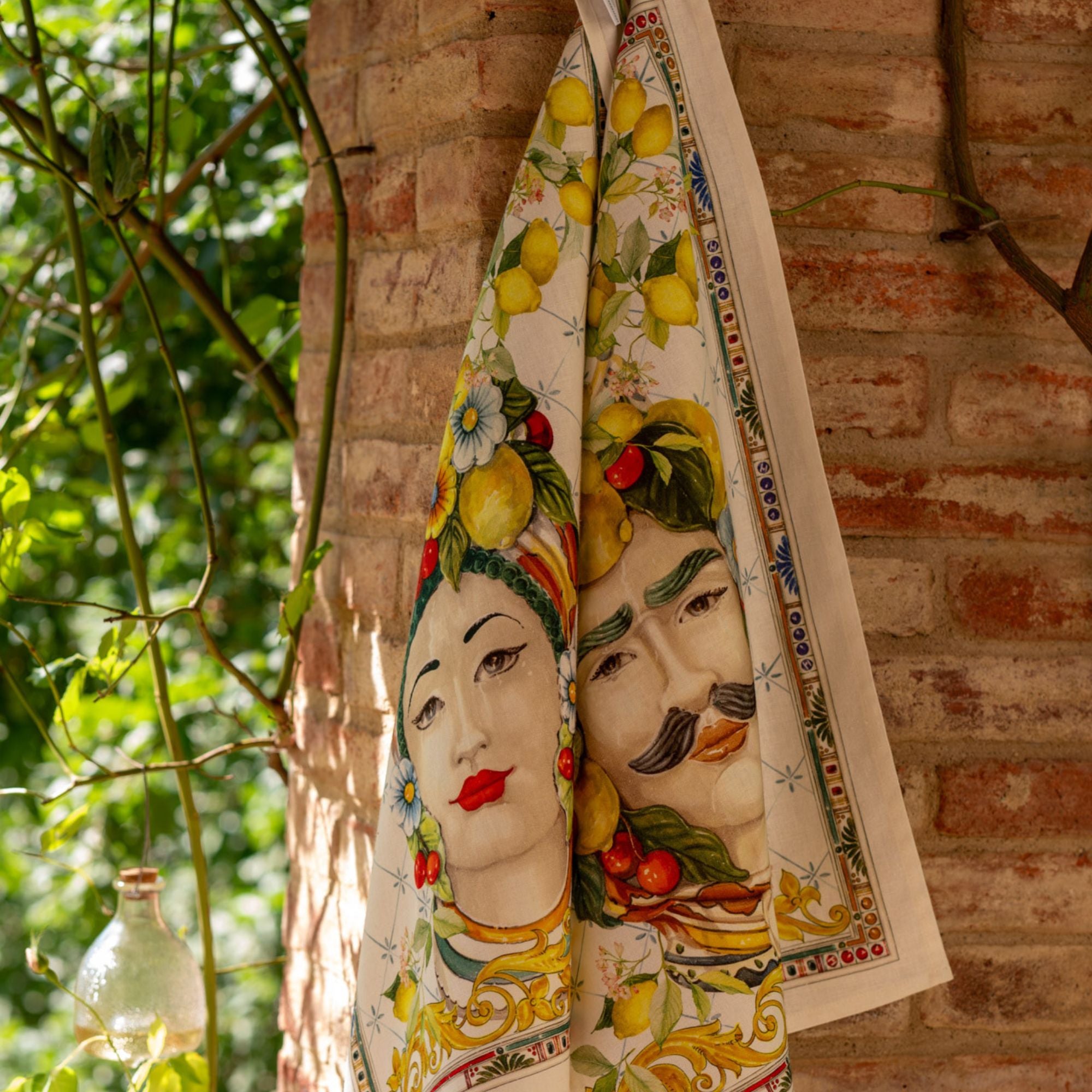 Zagara Tischdecke und Tischläufer, sizilianischer Stil, Größe wählbar