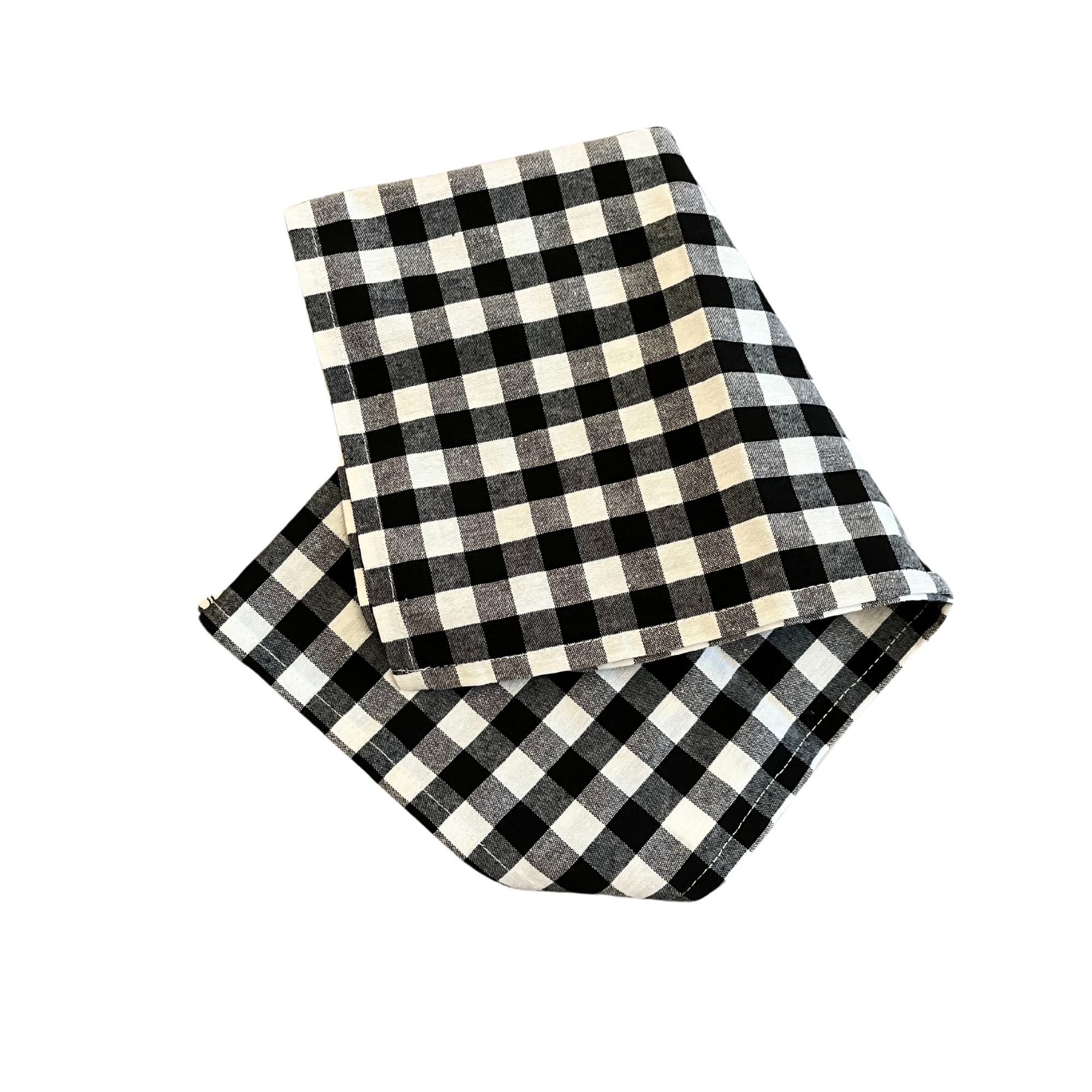 Geruite servetten zwart-wit 42 x 42 cm | Kleuroptafel