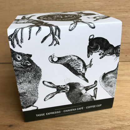 Hunting konijn espresso kop-en-schotel