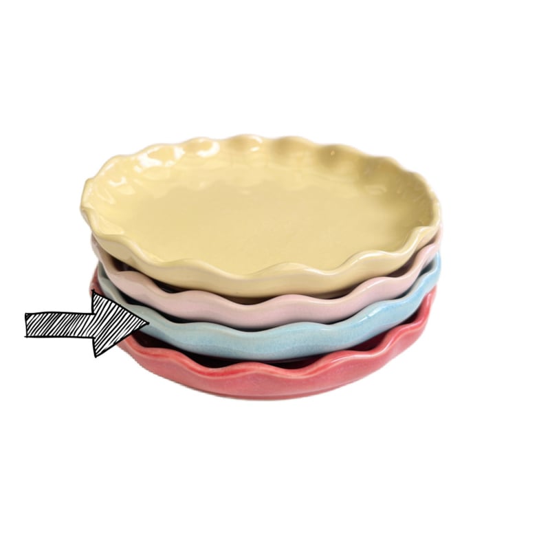 Gresnovo klein bordje met geschubt randje (blue logon) | Ø13 cm